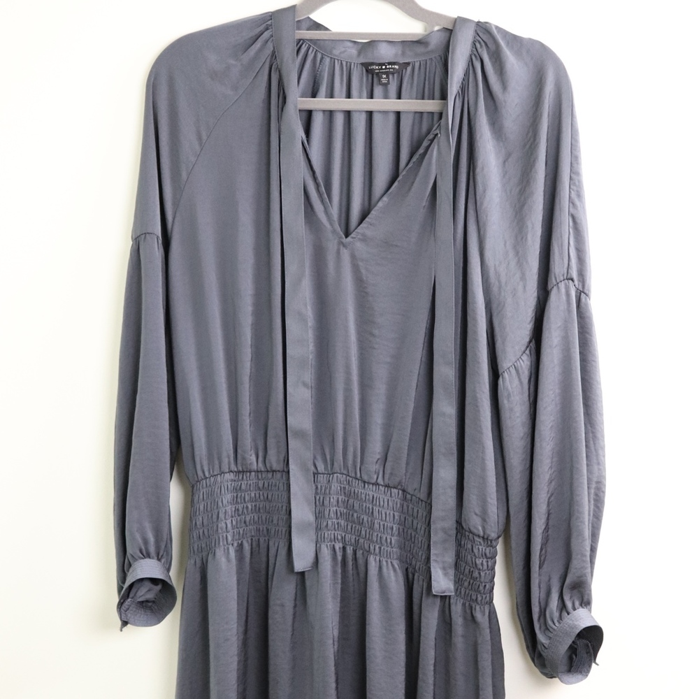 Lucky Brand Midi Length Silk Style Day Dress - Picture 2 of 6
